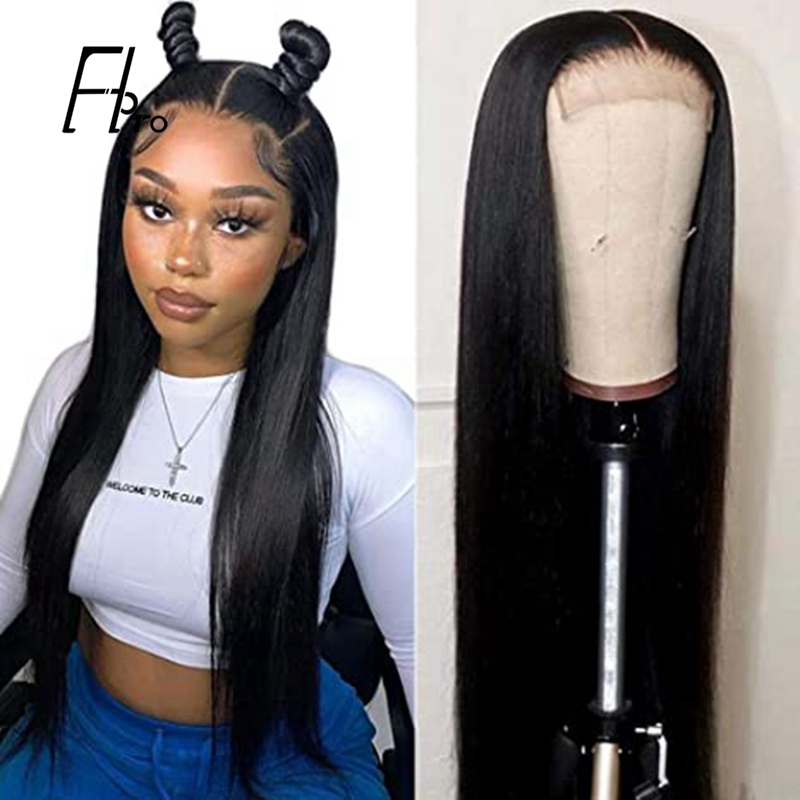 5x5 HD Invisible Lace Closure Wig Glueless Straight Virgin Human Hair 180% Density